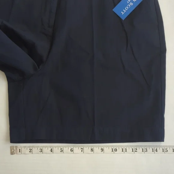 NWT Karen Scott Sport High-Waisted Stretch Belted Shorts 18 Navy Blue Pockets - Picture 16 of 16